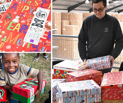 Spectra staff donate gift boxes to Operation Christmas Child