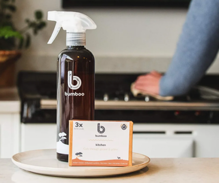 Spectra helps Bumboo clean up sustainably with 100% POP PCR bottles.